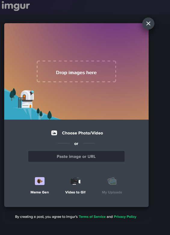 A screenshot of the Imgur site.