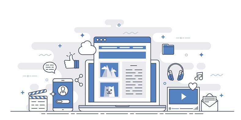 Animated representation of different digital devices.