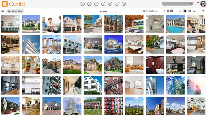 A screenshot of the Canto DAM interface.