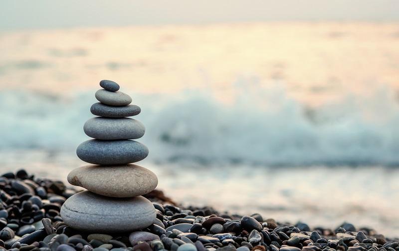 Stones balancing on top of each other.