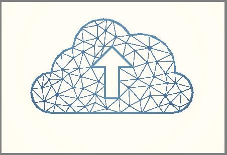 An animated picture of a cloud with an arrow in it.