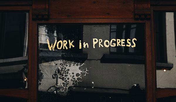 Ein Bild, das sagt 'noch in Arbeit'.
