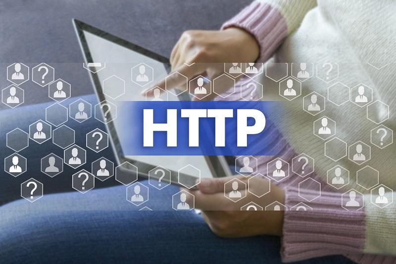 A tablet with http animated above it.