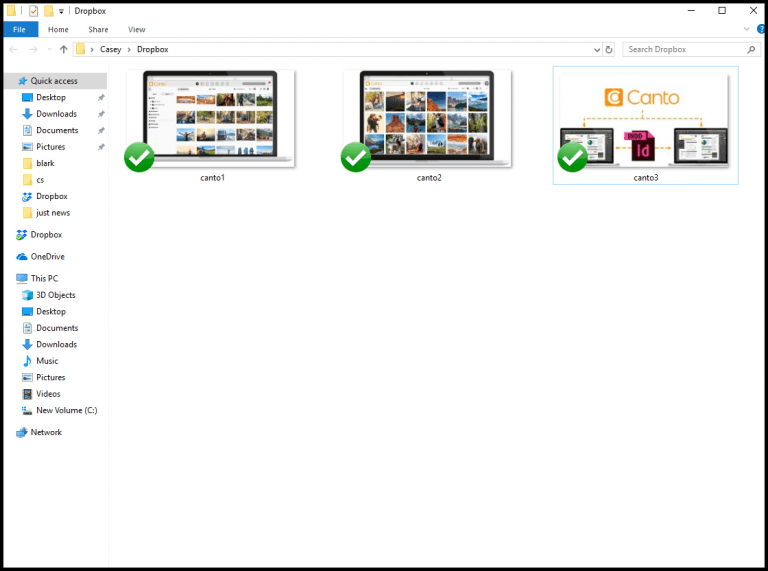 Ein Screenshot von Dropbox im Einsatz.