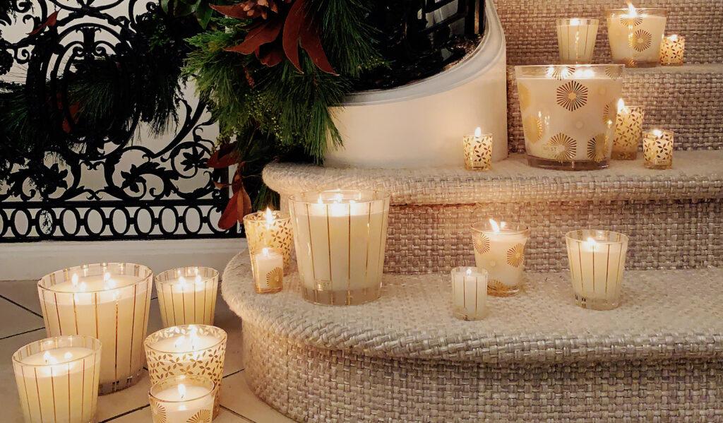 A group of lit candles.