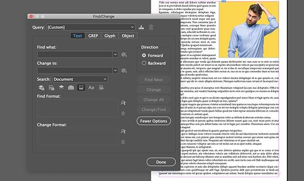 A function of the InDesign software.