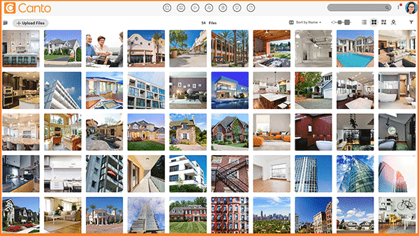 Ein Screenshot des Digital Asset Management-Systems von Canto.