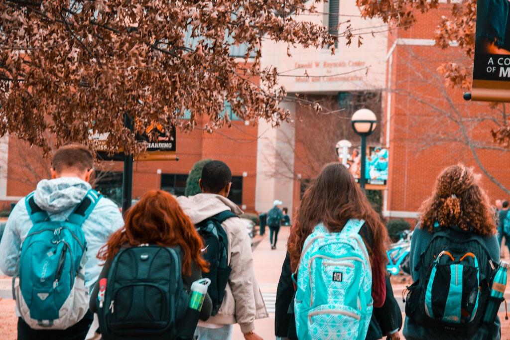 Students in a street