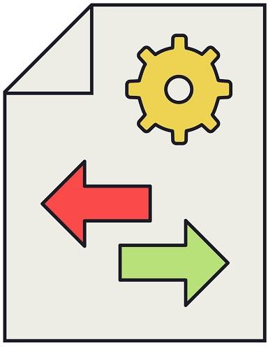 A file with opposite-pointing arrows.