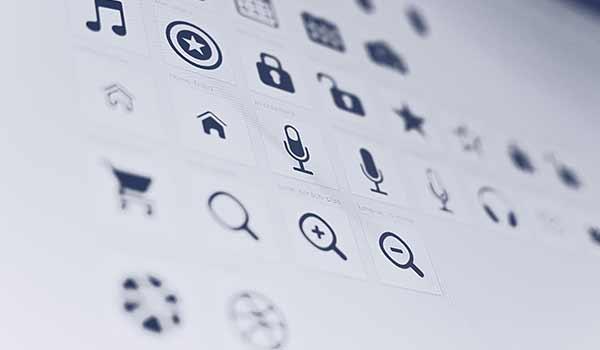 A grouping of digital symbols.