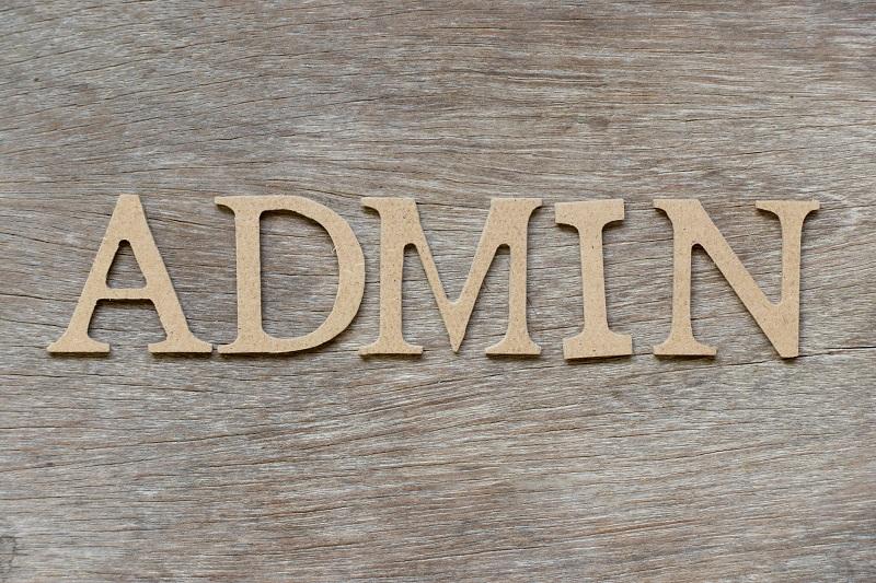 A block of letters that read 'admin'.