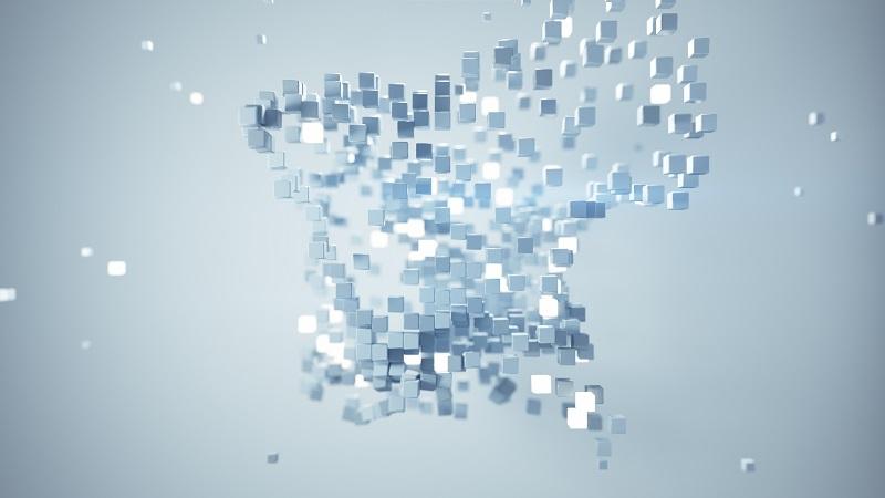 A bunch of particles floating together.