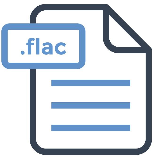 Das Symbol des Audio-Dateityps .FLAC.