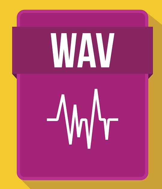 Das Symbol des Audio-Dateityps .WAV.