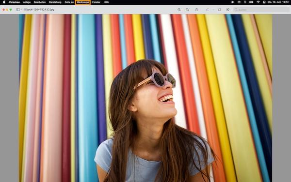 Das Menü 'Werkzeuge' auf dem Mac.