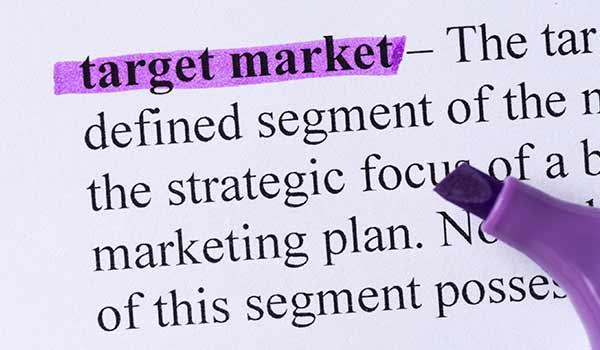 The word 'target market' highlighted.