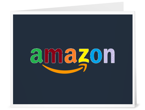 A multi-colored Amazon logo.