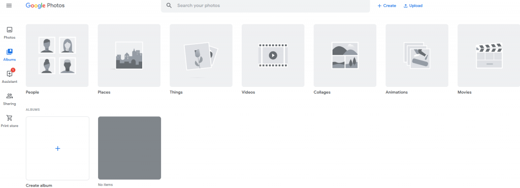 Ein Screenshot von Google Fotos, einer Anwendung zum Bilder einbetten.