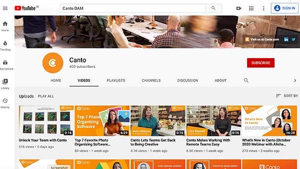 A YouTube brand profile page.