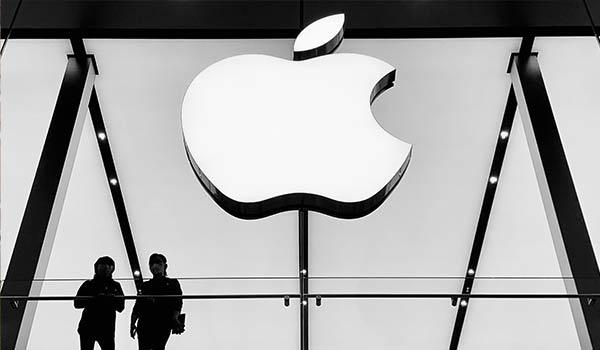 The Apple logo.