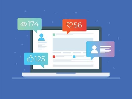 Animierte Darstellung von Social Media.