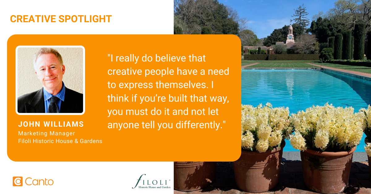 John Williams, Marketing Manager of Filoli Historic House & Gardens.