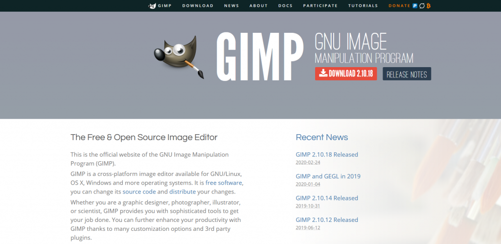 The GIMP website.