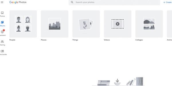 Die Benutzeroberfläche von Google Fotos.