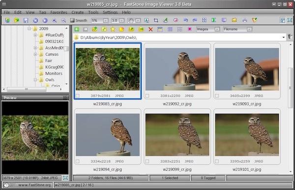 Die Benutzeroberfläche des FastStone Image Viewer.