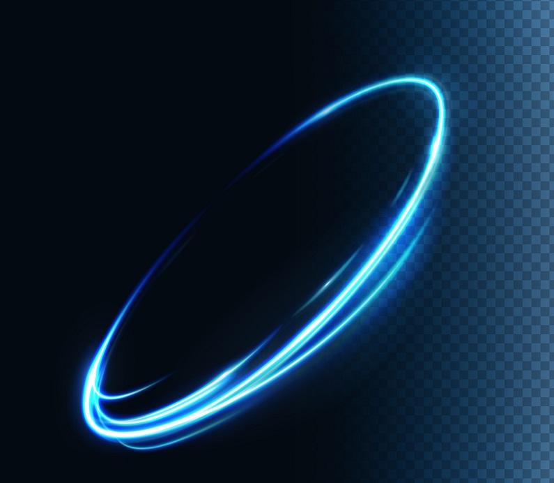 A spherical digital outline.