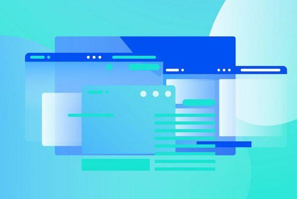 Darstellung eines Webbrowsers in Animationsstil.