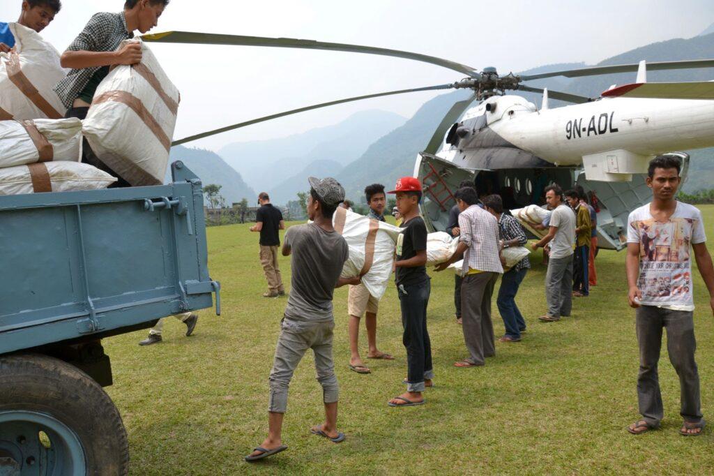 Photo of goods being distributed.