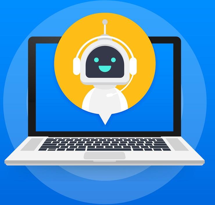 A chatbot on a laptop.