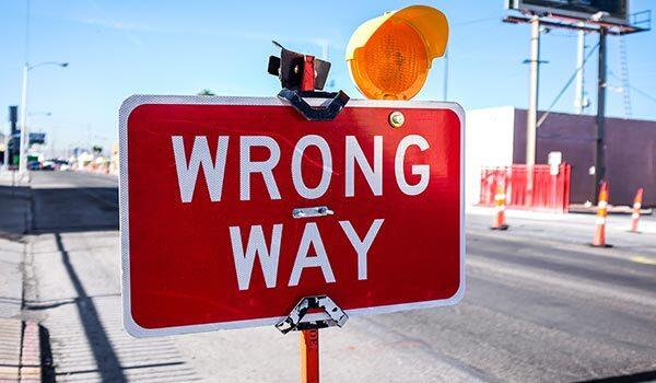A 'wrong way' sign.