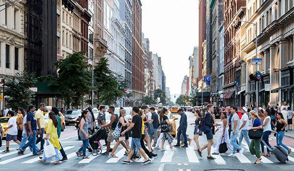 People on a crosswalk.