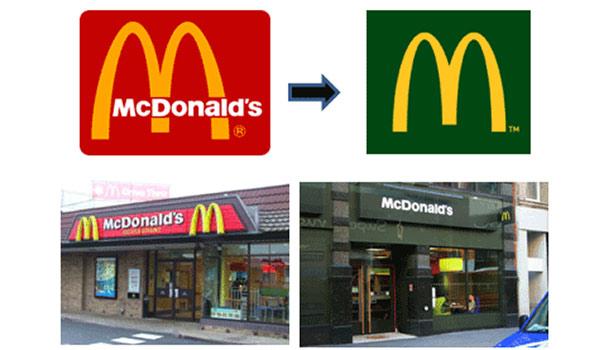 Neu gestaltete Filialen von McDonald's, sichtbares Zeichen für ein Rebranding.