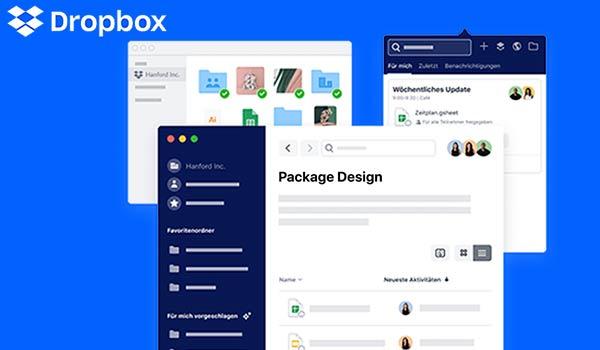 Ein Screenshot der Webseite von Dropbox, als Beispiel für Markenauthentizität.