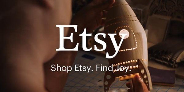 Eine Werbeanzeige von Etsy.
