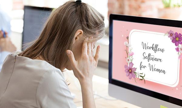 Woman looks annoyed at inappropriately gendered email