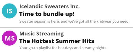 Seasonal email subject lines.