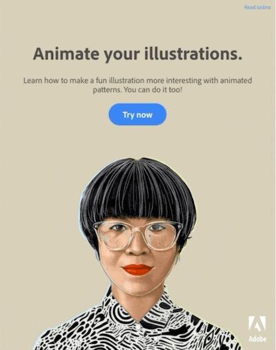 Short, concise marketing email from Adobe.