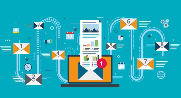 Illustration depicting one email in a cadence series.