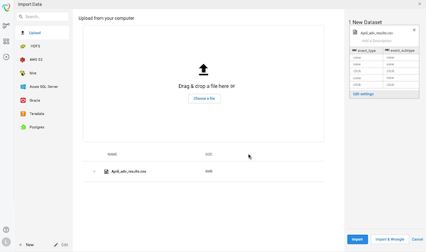 Trifacta's interface.
