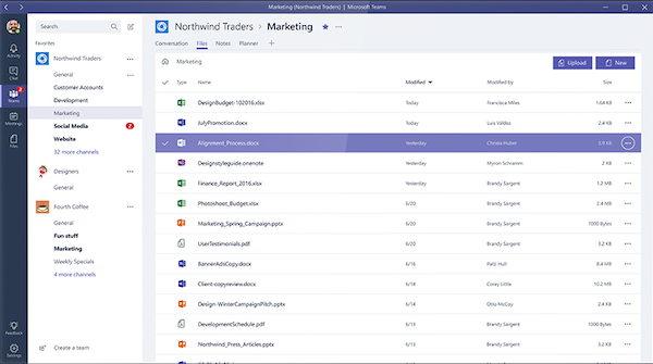 microsoft team interface