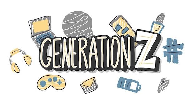 Eine Zusammenstellung von Gegenständen der Generation Z.