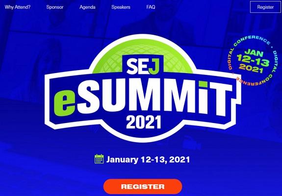 Die Webseite des SEJ eSummit.