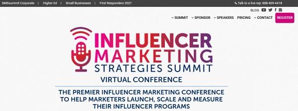 Die Webseite von Influencer Marketing.