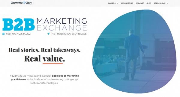 Die Webseite der B2B Marketing Exchange.