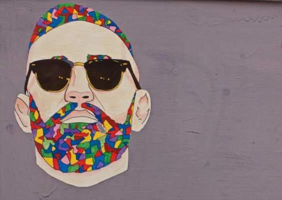 a man's face in colour