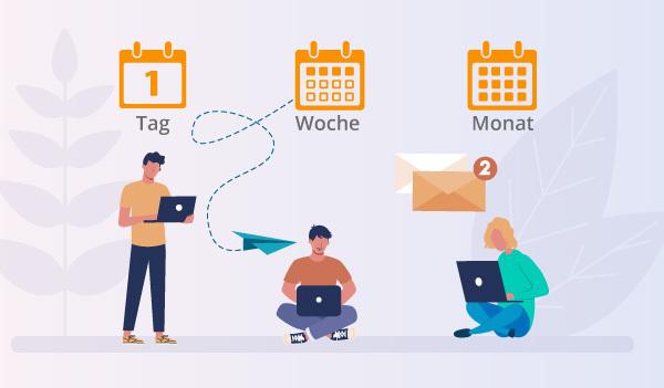 Kunden mit unterschiedlichen Präferenzen hinsichtlich der E-Mail-Kadenz.